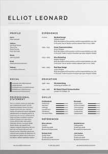 Download Black and White CV Elliot for free, by clicking download button